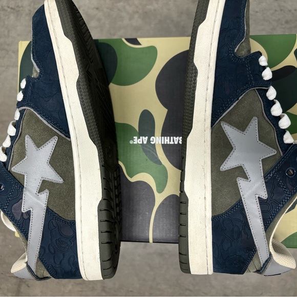 Mens A Bathing Ape Navy sk8-sta shoe Size 9 - Picture 9 of 11